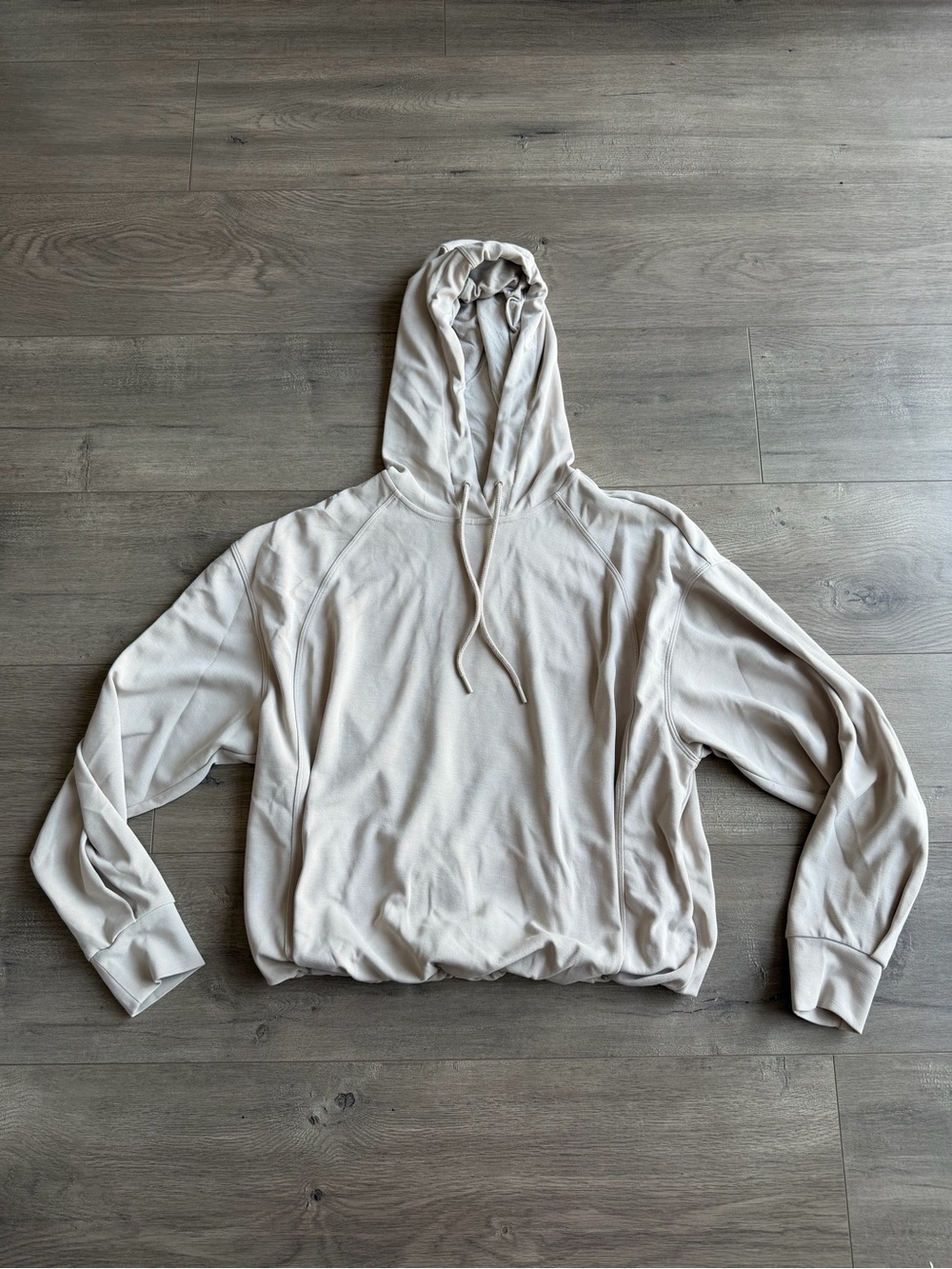 Athleta Seasoft Bubble Hem Hoodie - cream - size small